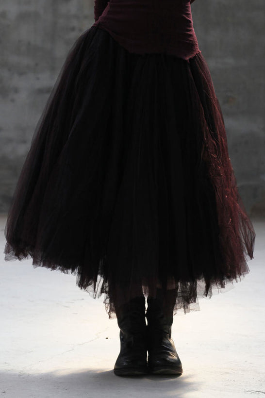 marc le bihan tulle skirt 25001 AUBERGINE/BLACK
